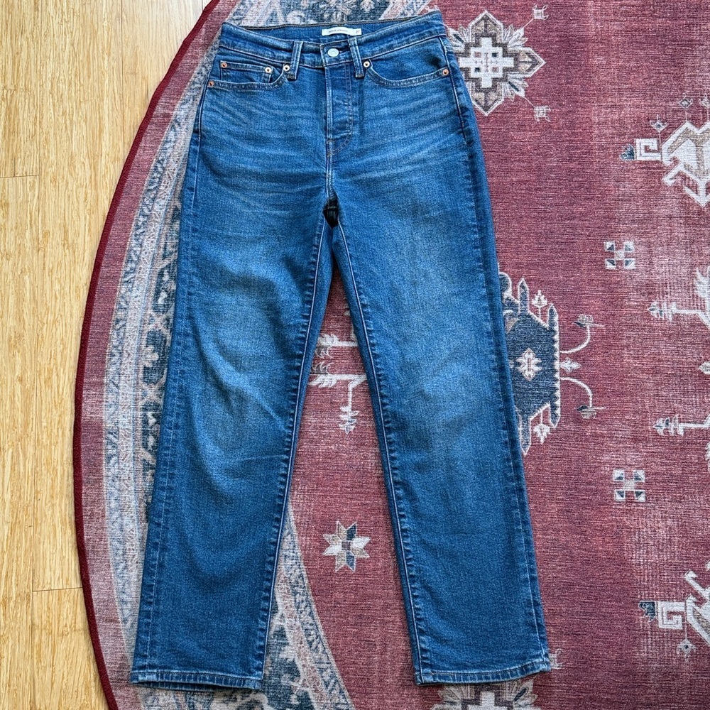LEVI’S Button-fly Wedgie Straight Jeans Size 27 - Picture 1 of 11
